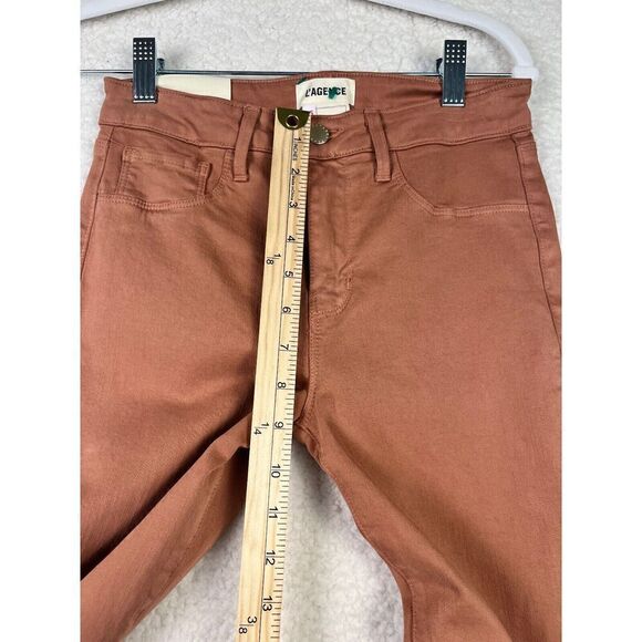NEW L'AGENCE Java Marguerite Coated High Rise Skinny Jeans Rose/Blush Size 25‎ - Picture 6 of 9